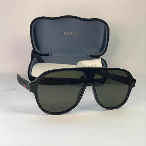 Gucci Men's GG0009S GG/0009/S 001 Black Retro Fashion Pilot Sunglasses 59mm - Picture 10 of 15